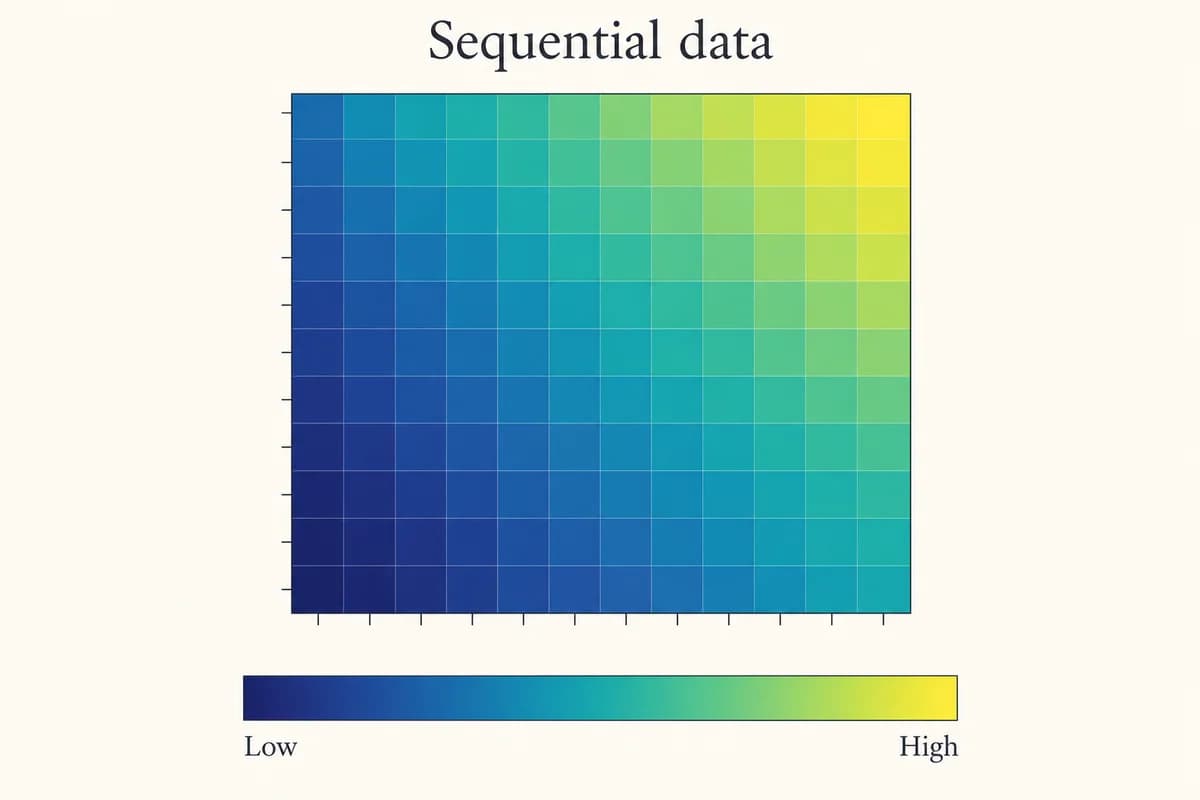 Sequenzielle wissenschaftliche Heatmap von dunkel nach hell