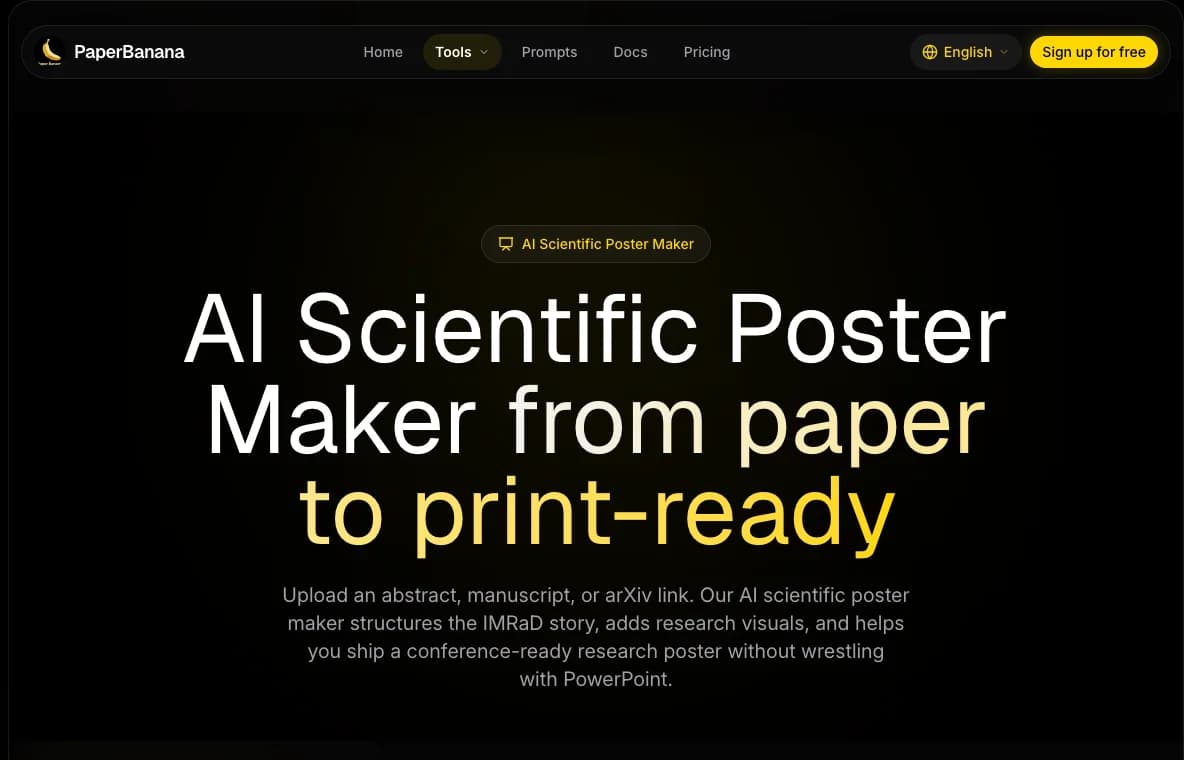 Scientific Poster Maker tool screenshot