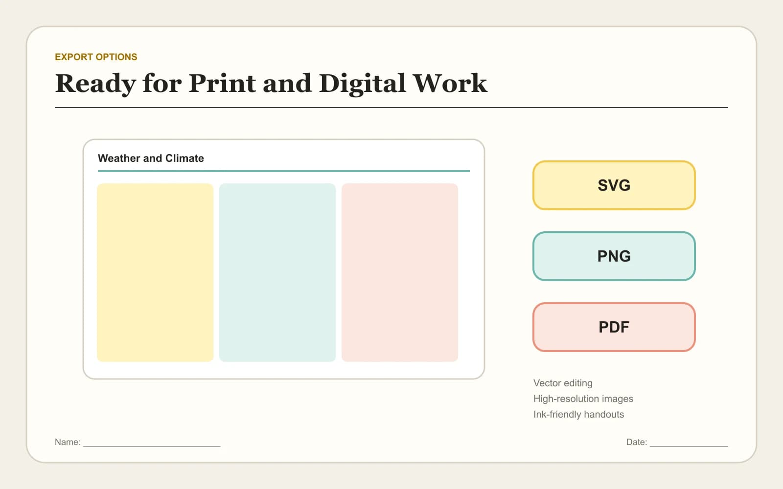 圖像組織工具匯出選項:SVG、PNG 和可列印 PDF